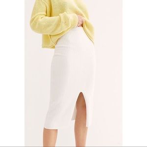 Free People Skyline Midi Skirt/White/Small